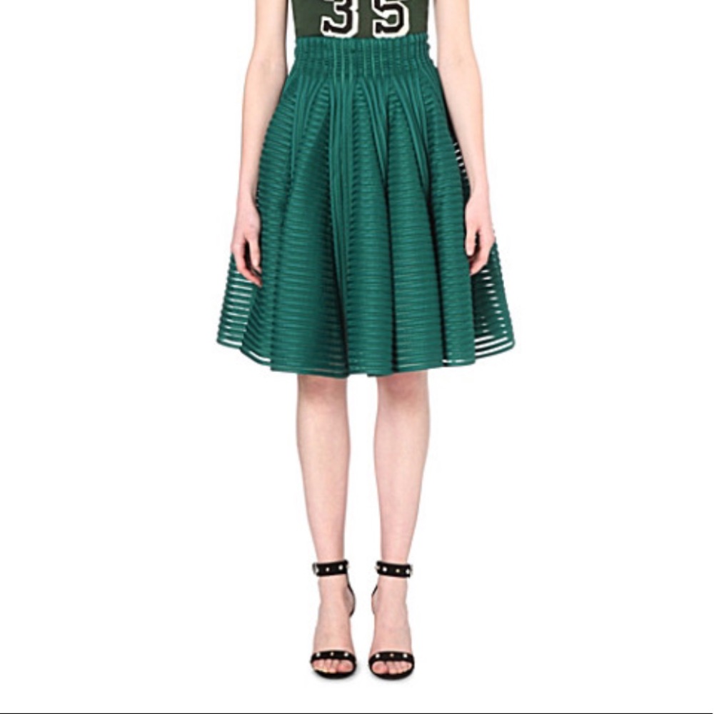 Maje Julien neoprene skirt in green